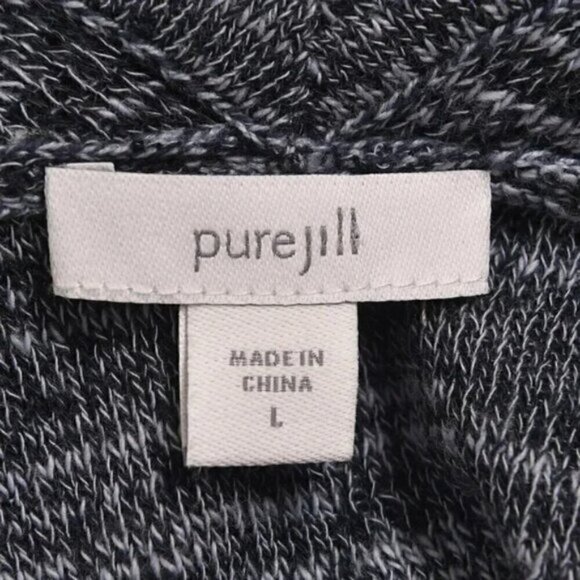 J. Jill Duster Long Cardigan Cotton Linen Blue Marled 3/4 Sleeve Size Large - Picture 6 of 7